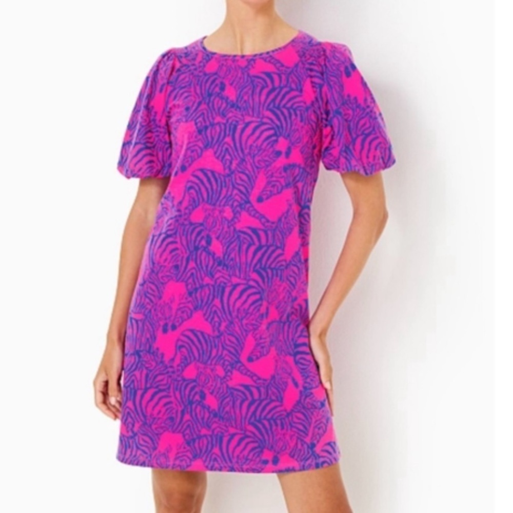 Lilly Pulitzer nwot passion fruit pink wild nights Rosen zebra dress